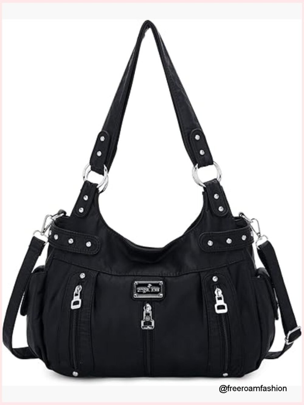 Large Faux Leather Crossbody Hobo Satchel Shoulder Tote Purse